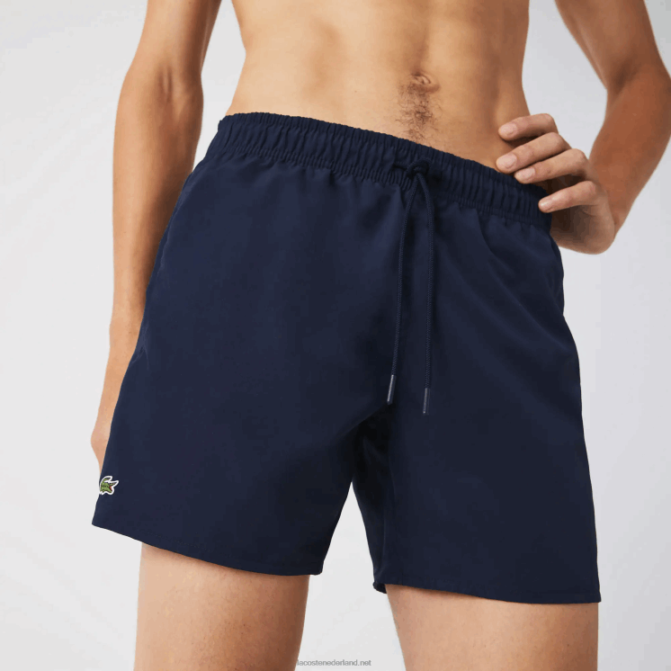 Lacoste lichte sneldrogende zwembroek 0828H541 marineblauw zwart jb1 Heren
