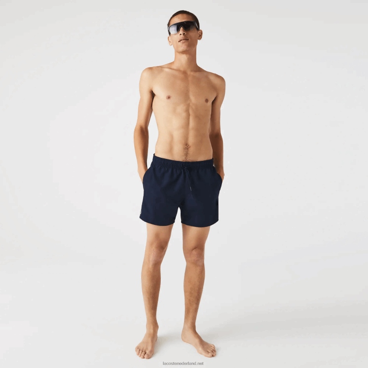 Lacoste lichte sneldrogende zwembroek 0828H541 marineblauw zwart jb1 Heren