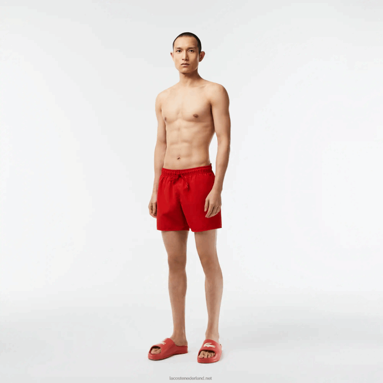Lacoste lichte sneldrogende zwembroek 0828H542 rood groen 8un Heren