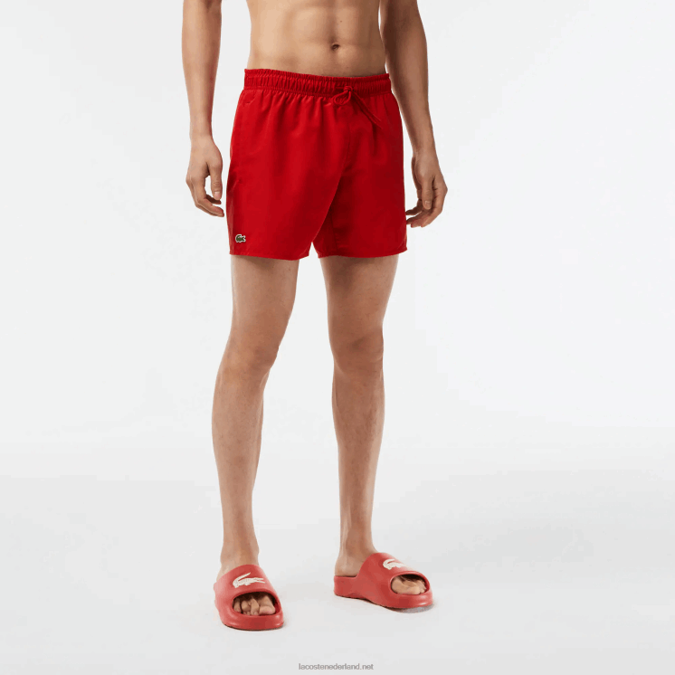 Lacoste lichte sneldrogende zwembroek 0828H542 rood groen 8un Heren