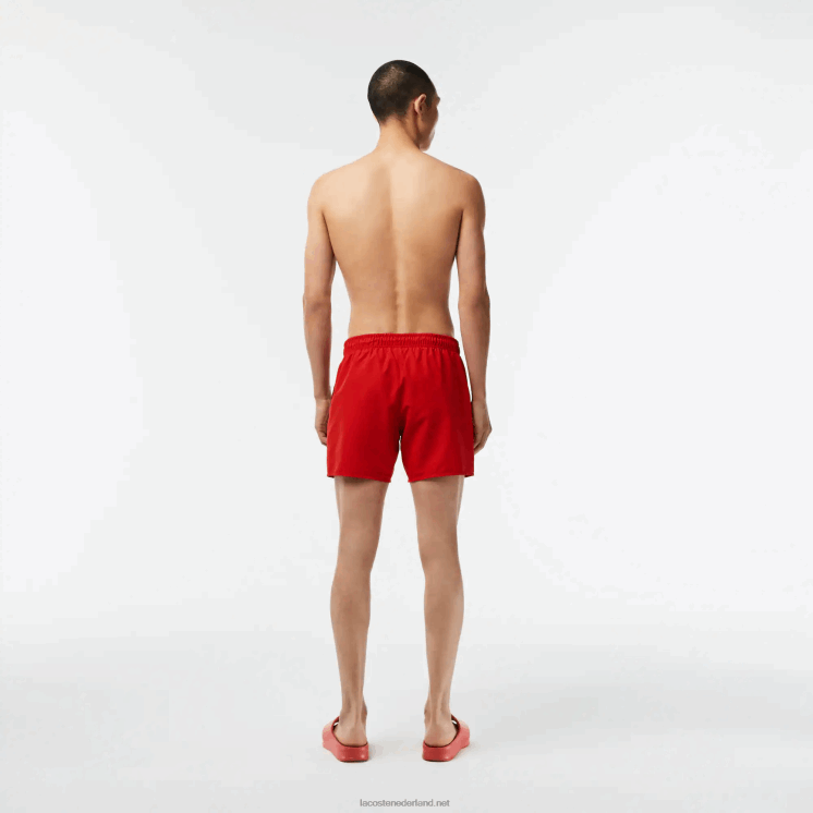 Lacoste lichte sneldrogende zwembroek 0828H542 rood groen 8un Heren