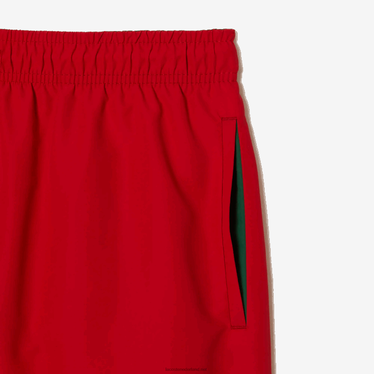 Lacoste lichte sneldrogende zwembroek 0828H542 rood groen 8un Heren