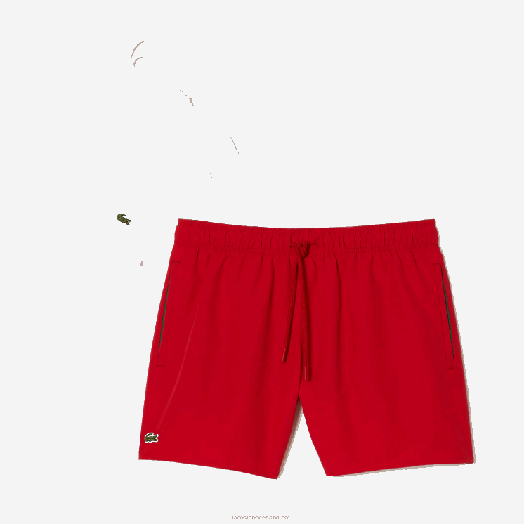 Lacoste lichte sneldrogende zwembroek 0828H542 rood groen 8un Heren