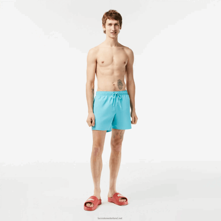 Lacoste lichte sneldrogende zwembroek 0828H543 turkoois groene vyi Heren