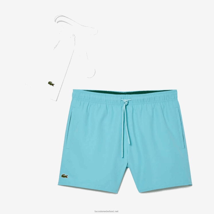 Lacoste lichte sneldrogende zwembroek 0828H543 turkoois groene vyi Heren