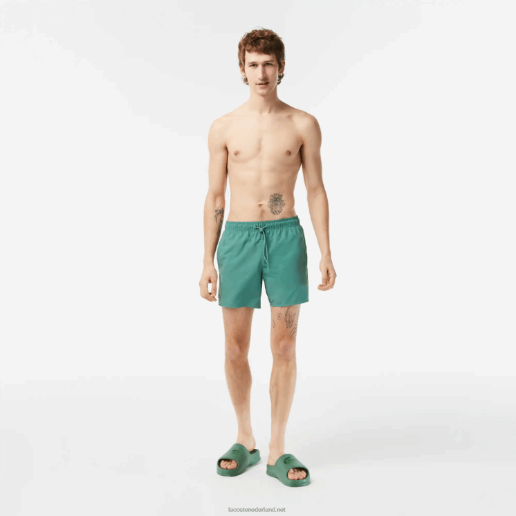 Lacoste lichte sneldrogende zwembroek 0828H546 kaki groen wij Heren