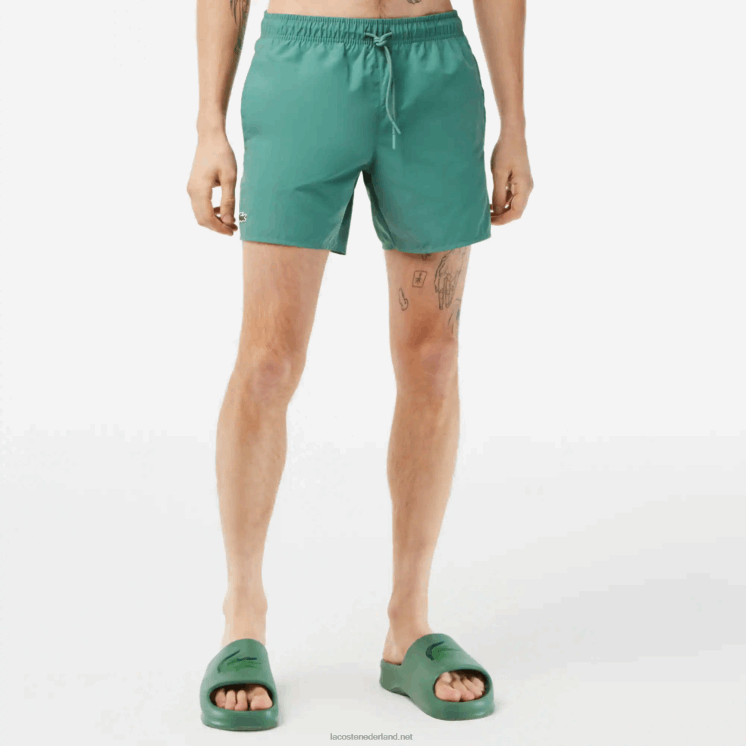 Lacoste lichte sneldrogende zwembroek 0828H546 kaki groen wij Heren
