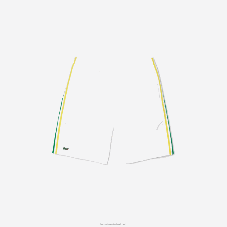 Lacoste lichtgewicht sportbroek met contrasterende banden 0828H1364 wit groen geel wit b0t Heren