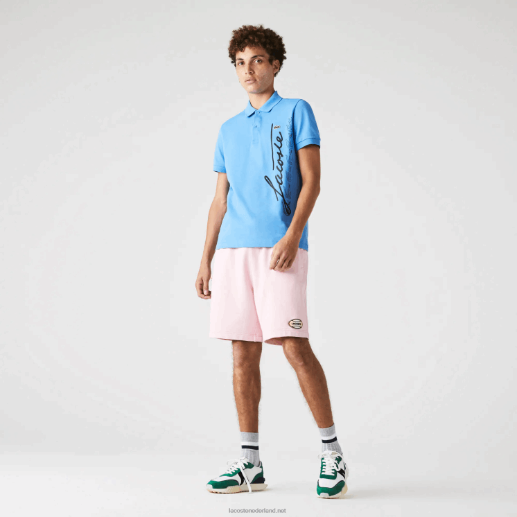 Lacoste live gevlekte katoenen fleece short 0828H1611 roze hcq Heren