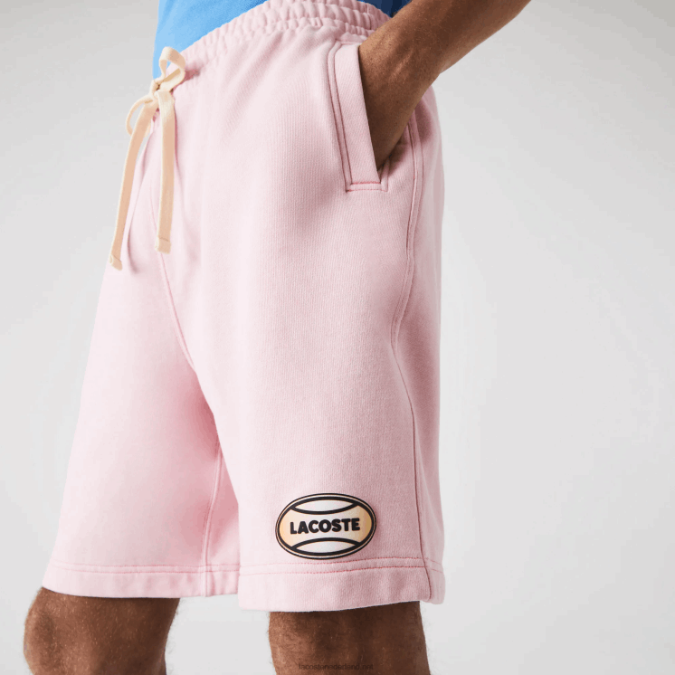 Lacoste live gevlekte katoenen fleece short 0828H1611 roze hcq Heren