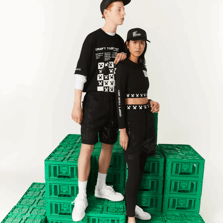 Lacoste live x minecraft nylon bermuda 0828H1634 zwart 031 Heren