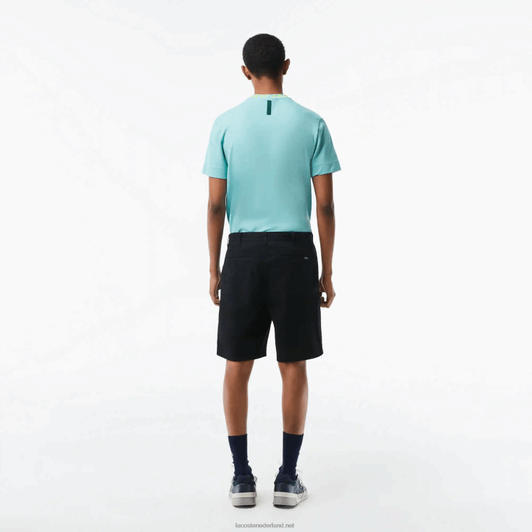 Lacoste regular fit bermuda van biologisch katoen met stretch 0828H435 zwart 031 Heren