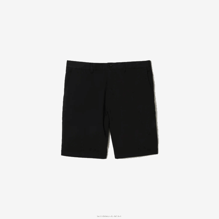 Lacoste regular fit bermuda van biologisch katoen met stretch 0828H435 zwart 031 Heren