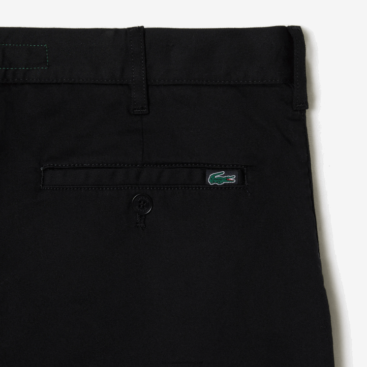 Lacoste regular fit bermuda van biologisch katoen met stretch 0828H435 zwart 031 Heren