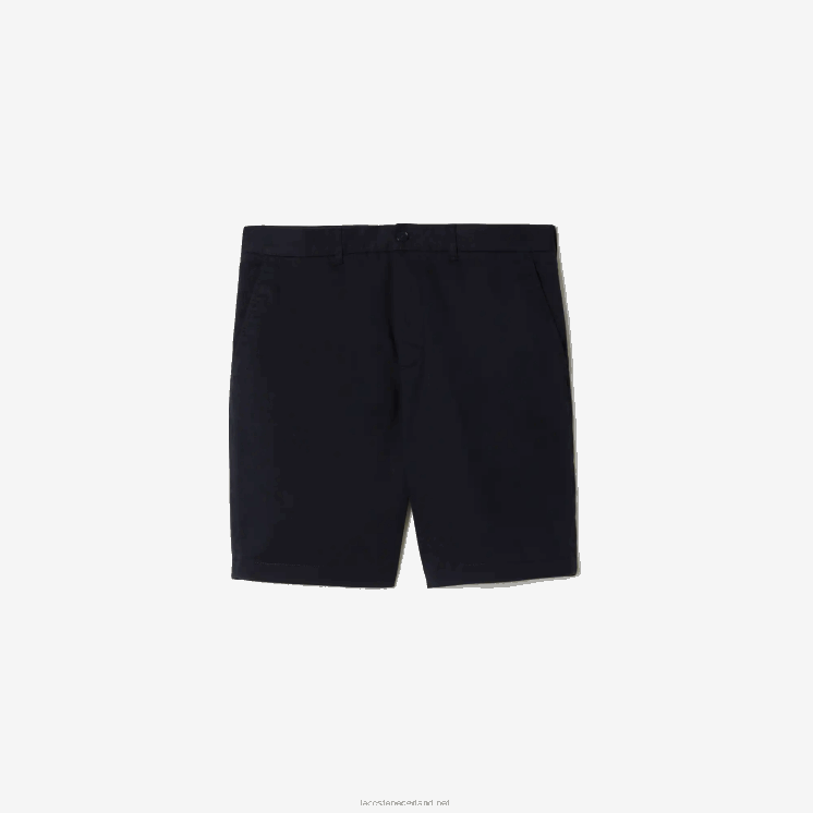 Lacoste regular fit bermuda van biologisch katoen met stretch 0828H436 marineblauw hde Heren