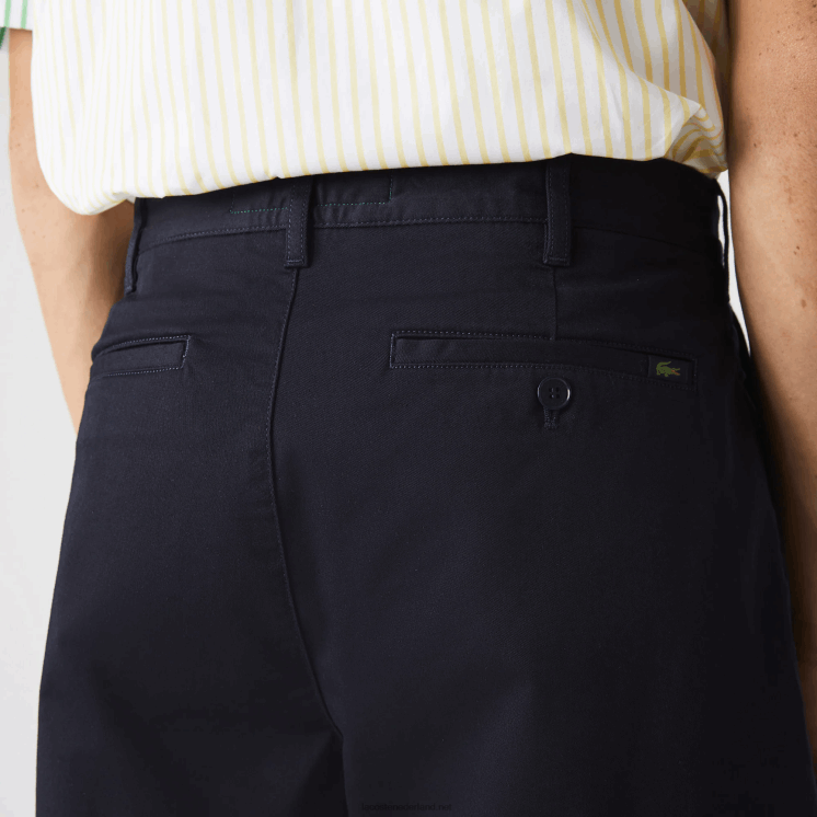 Lacoste regular fit bermuda van biologisch katoen met stretch 0828H436 marineblauw hde Heren