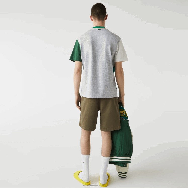 Lacoste regular fit bermuda van biologisch katoen met stretch 0828H437 kakigroen 316 Heren
