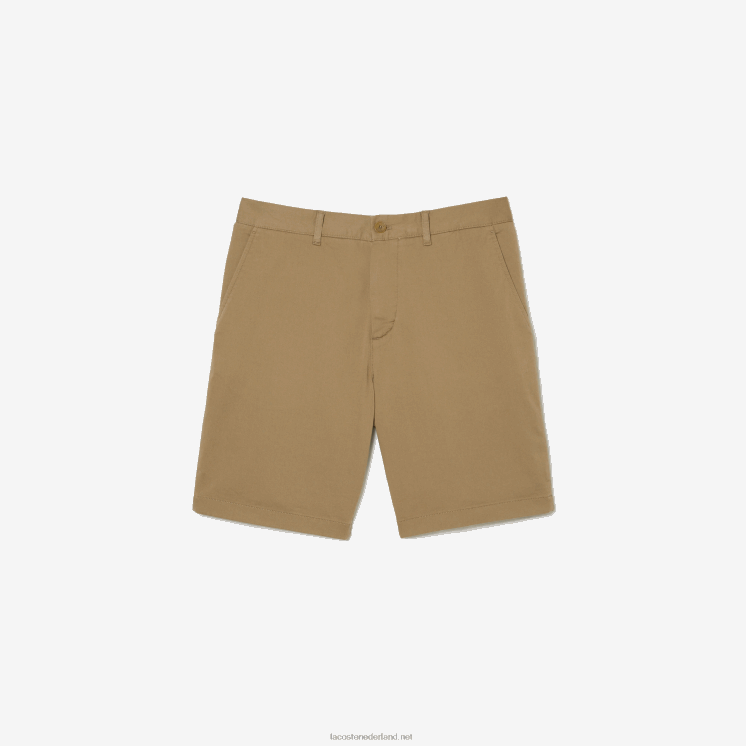 Lacoste regular fit bermuda van biologisch katoen met stretch 0828H438 beige cb8 Heren