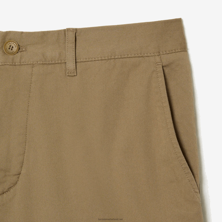 Lacoste regular fit bermuda van biologisch katoen met stretch 0828H438 beige cb8 Heren