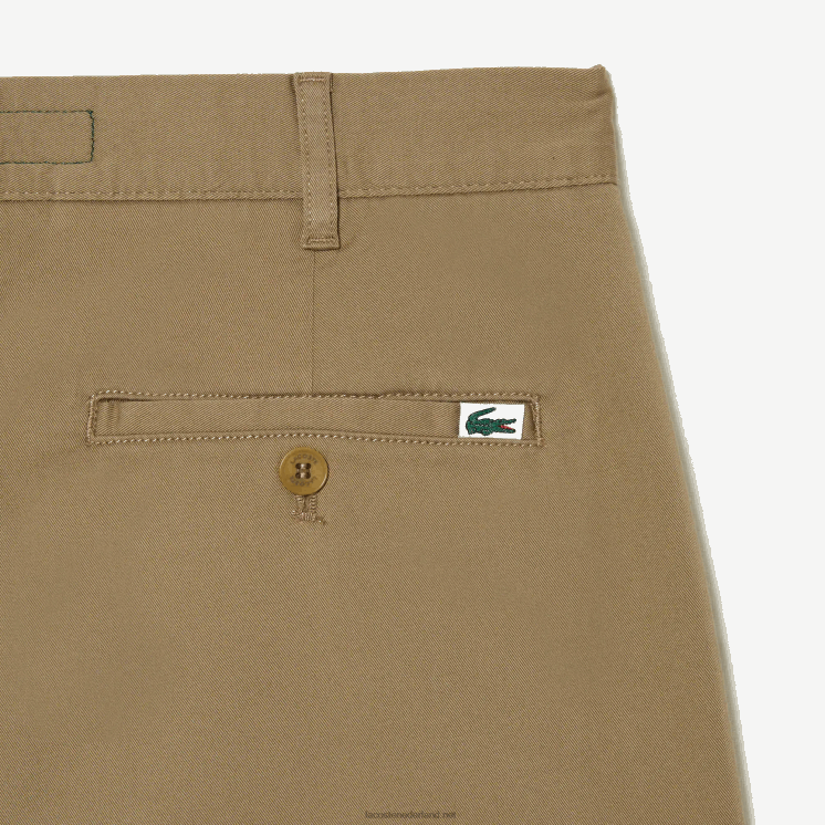 Lacoste regular fit bermuda van biologisch katoen met stretch 0828H438 beige cb8 Heren