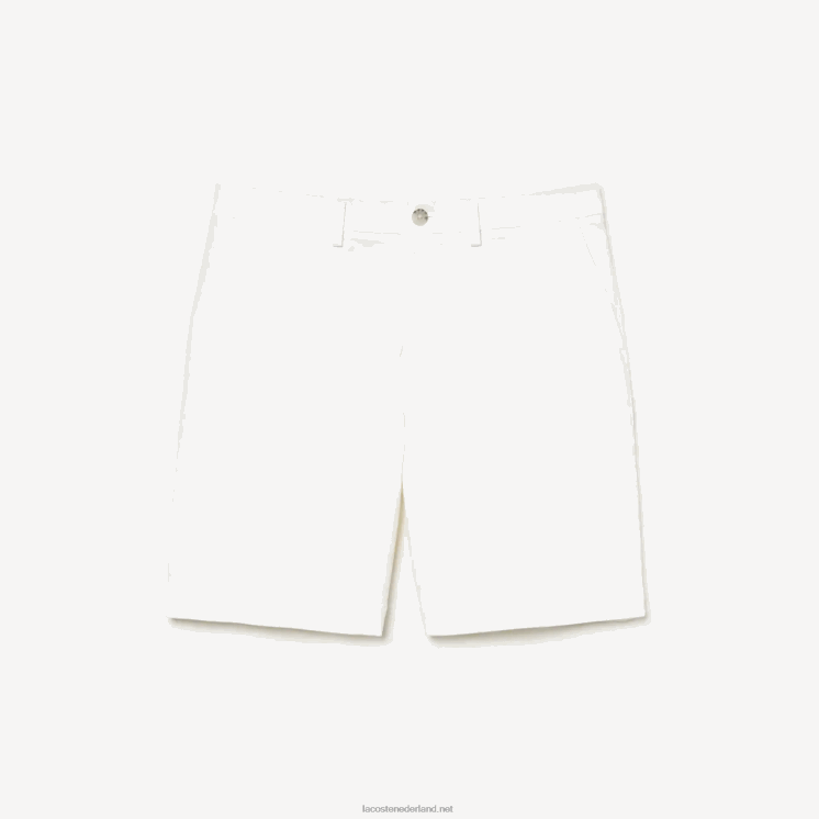 Lacoste regular fit bermuda van katoengabardine 0828H1618 wit 001 Heren