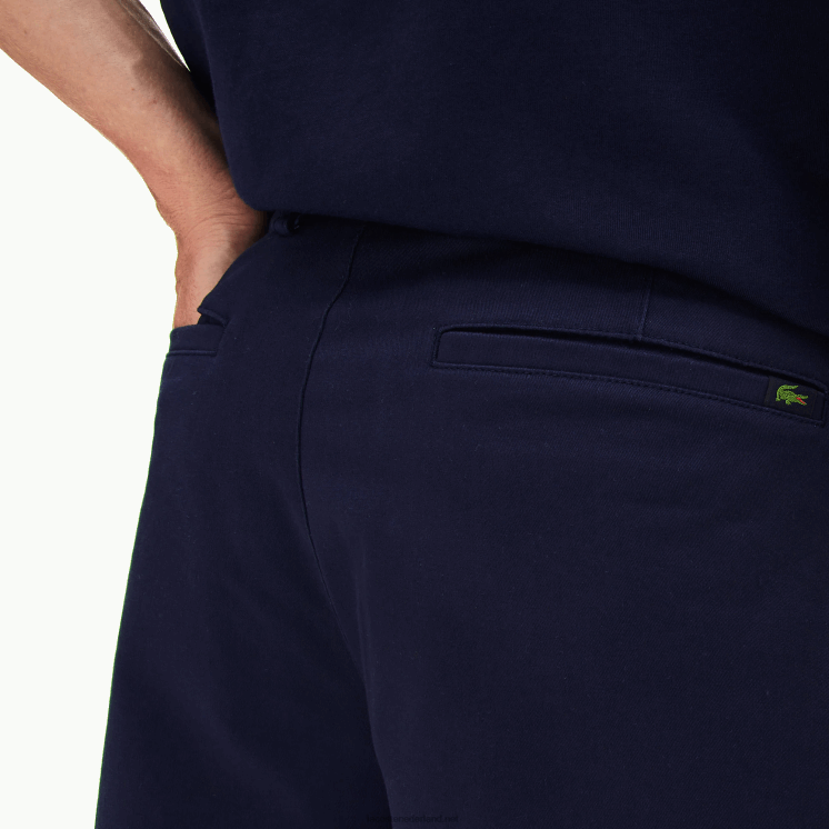 Lacoste regular fit bermuda van katoengabardine 0828H1619 marineblauw 166 Heren