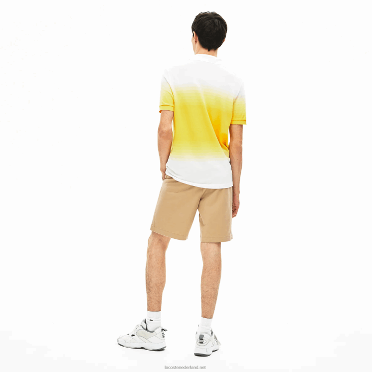 Lacoste regular fit bermuda van katoengabardine 0828H1620 beige 02s Heren
