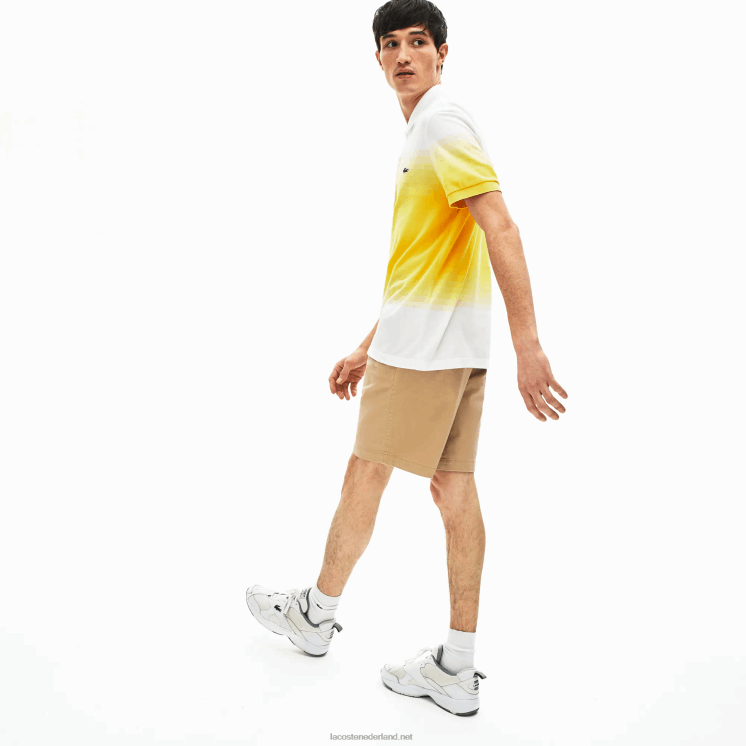 Lacoste regular fit bermuda van katoengabardine 0828H1620 beige 02s Heren