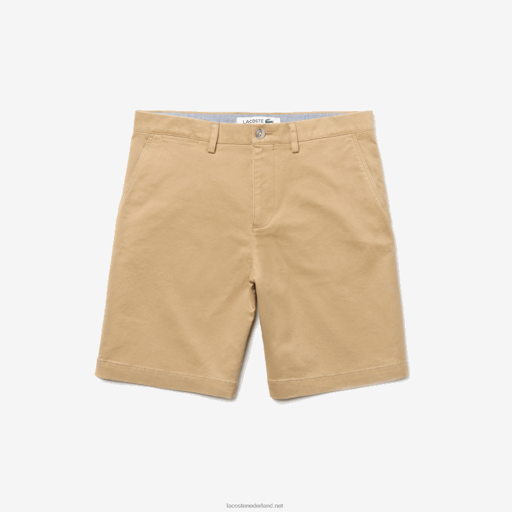 Lacoste regular fit bermuda van katoengabardine 0828H1620 beige 02s Heren