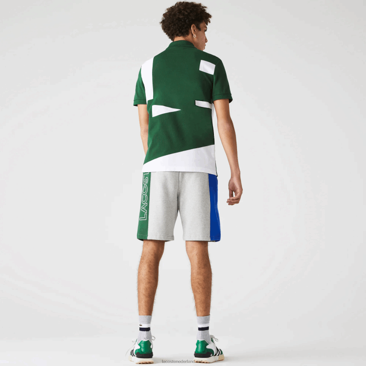 Lacoste short van katoenfleecemix met merknaam 0828H1514 grijs chine blauw groen hkb Heren