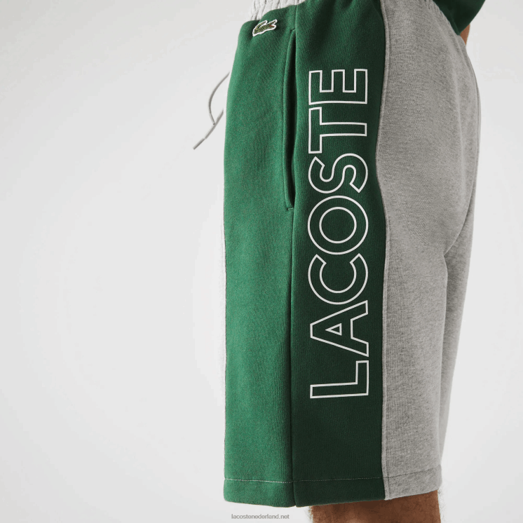 Lacoste short van katoenfleecemix met merknaam 0828H1514 grijs chine blauw groen hkb Heren