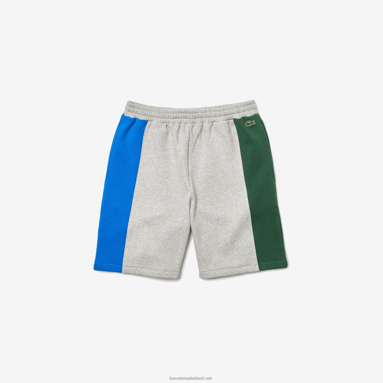 Lacoste short van katoenfleecemix met merknaam 0828H1514 grijs chine blauw groen hkb Heren
