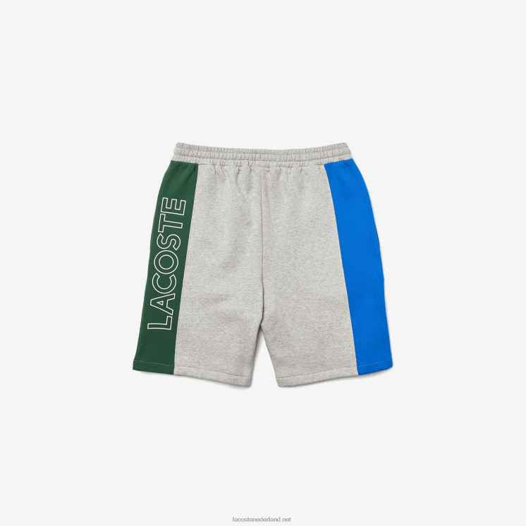 Lacoste short van katoenfleecemix met merknaam 0828H1514 grijs chine blauw groen hkb Heren