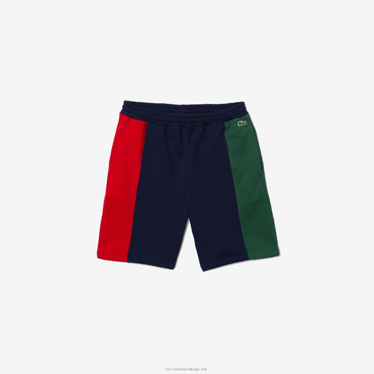 Lacoste short van katoenfleecemix met merknaam 0828H1515 marineblauw rood groen zw Heren