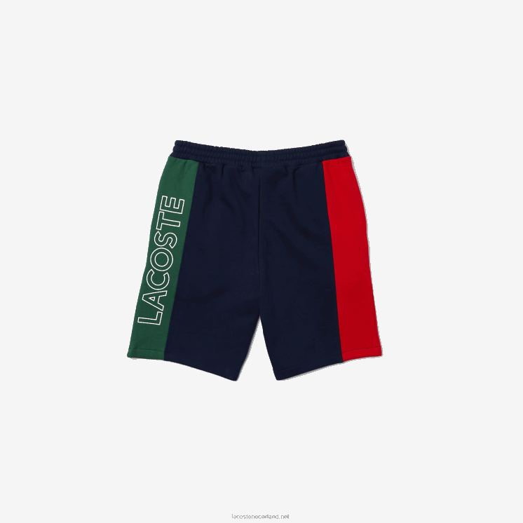 Lacoste short van katoenfleecemix met merknaam 0828H1515 marineblauw rood groen zw Heren