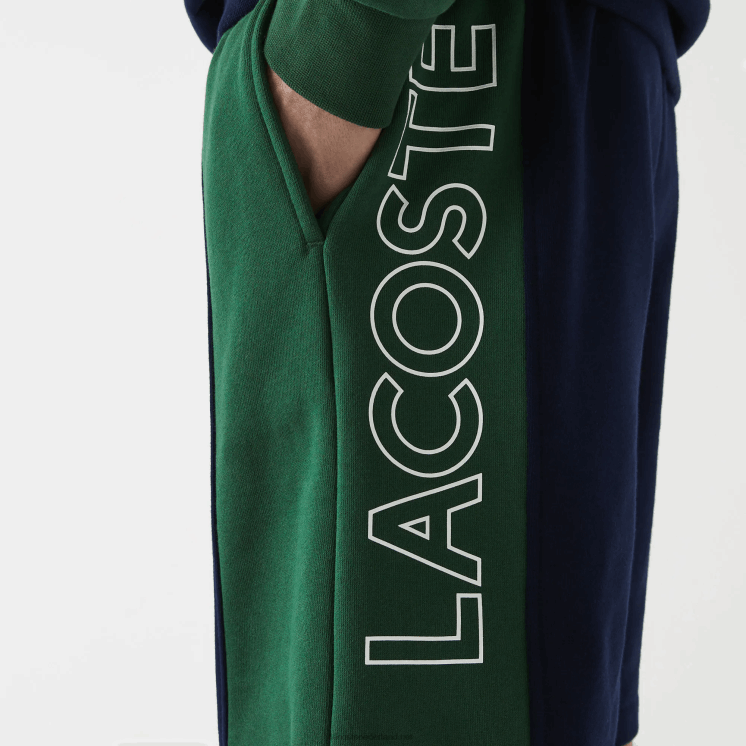 Lacoste short van katoenfleecemix met merknaam 0828H1515 marineblauw rood groen zw Heren