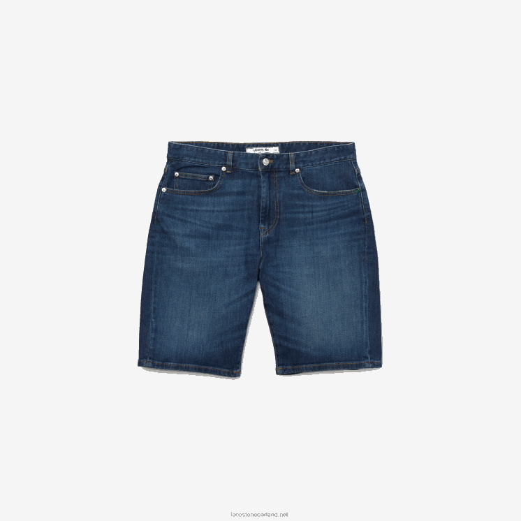 Lacoste slim fit denim bermuda van stretchkatoen 0828H1644 blauwe mk9 Heren