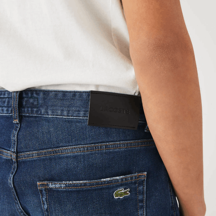 Lacoste slim fit denim bermuda van stretchkatoen 0828H1644 blauwe mk9 Heren
