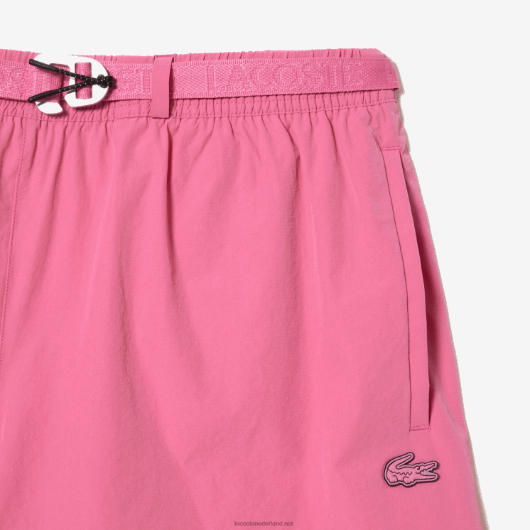 Lacoste sneldrogende zwembroek met logostreep 0828H527 roze 2r3 Heren