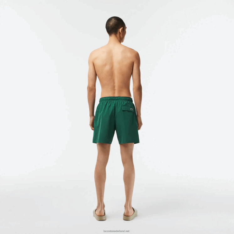 Lacoste sneldrogende zwembroek met reistas 0828H519 groen 132 Heren