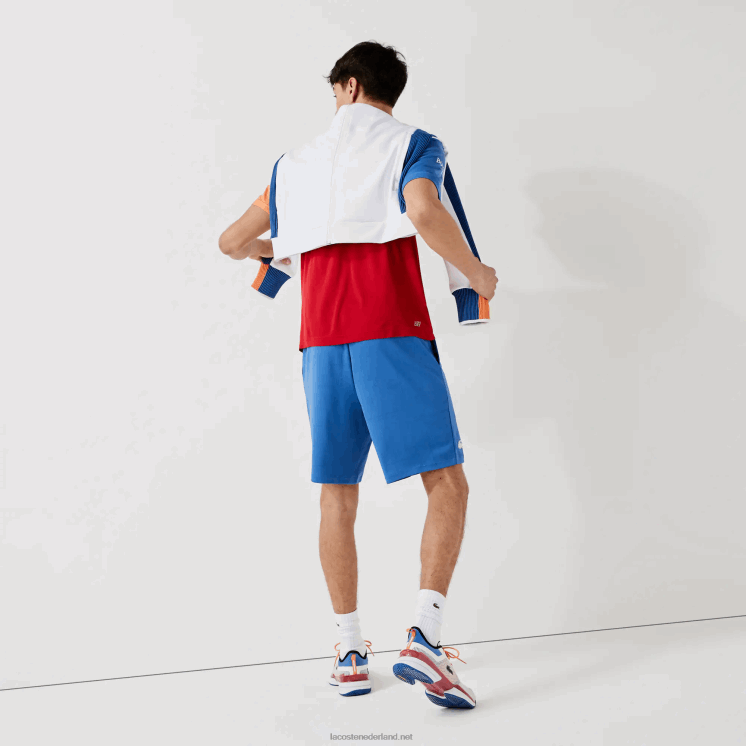 Lacoste sport contrasterende elastische taille jacquard shorts 0828H1564 blauw zwart wit x0b Heren