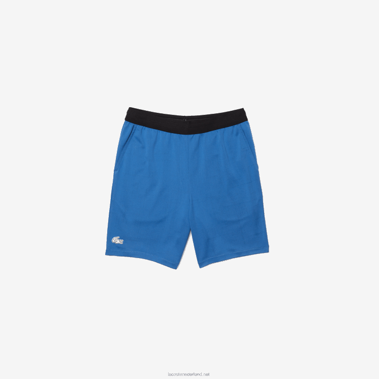 Lacoste sport contrasterende elastische taille jacquard shorts 0828H1564 blauw zwart wit x0b Heren