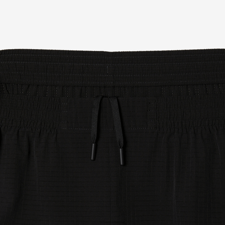 Lacoste sport geruite short van stretch mesh 0828H458 zwart 8vm Heren