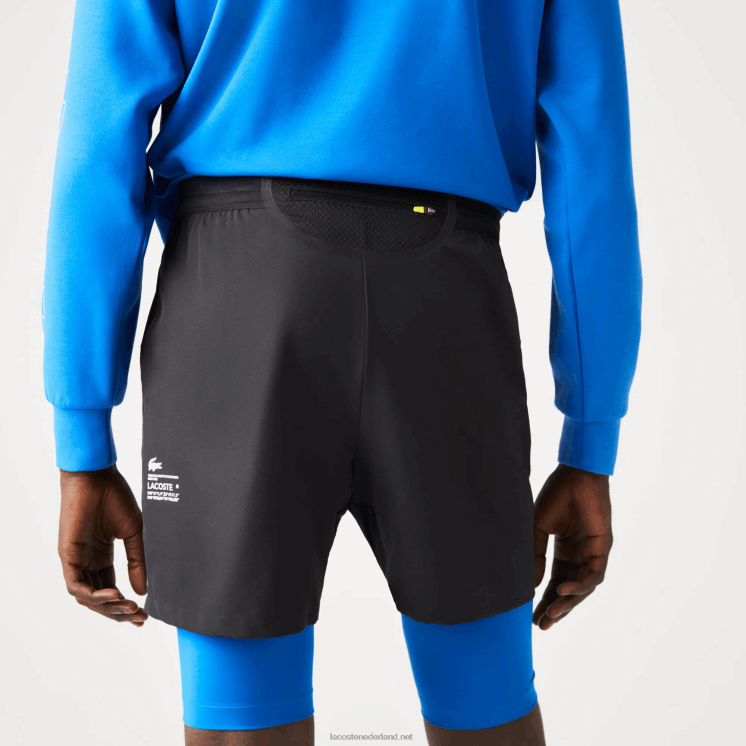 Lacoste sport ingebouwde voering 3-in-1 shorts 0828H1423 zwart blauw 985 Heren