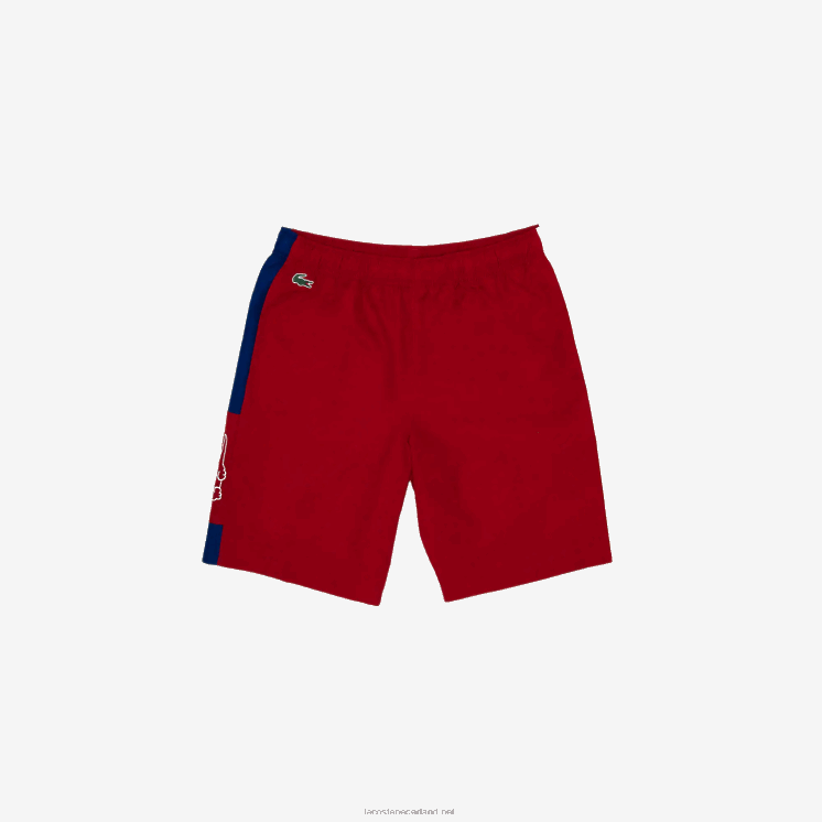 Lacoste sport lichte colorblock shorts 0828H1625 rood blauw wit wp7 Heren