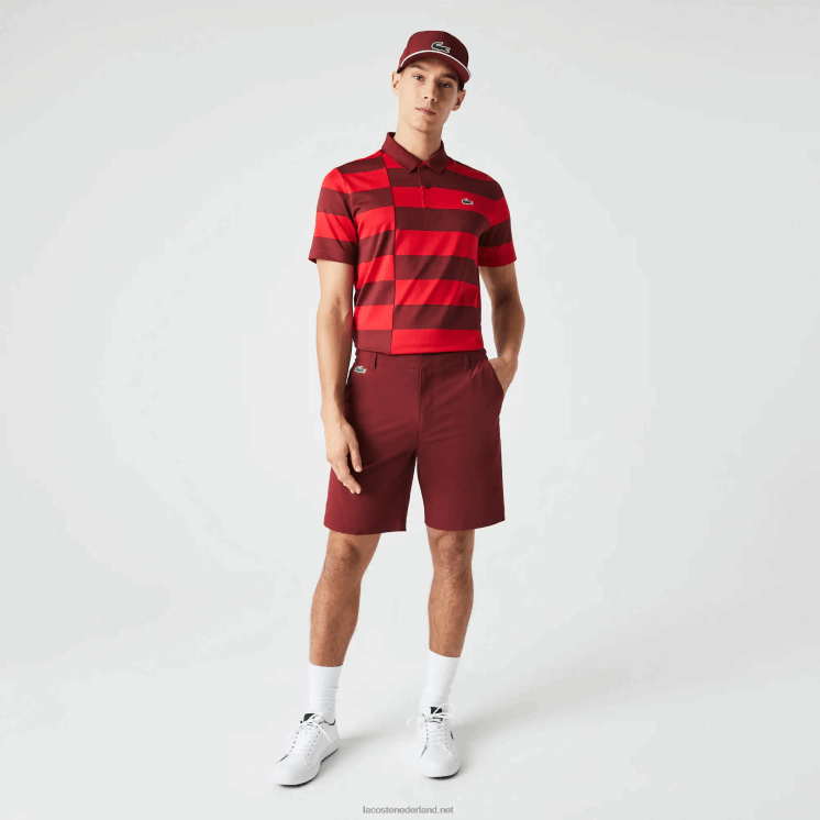 Lacoste sport lichtgewicht stretch golfshort 0828H445 bordeaux zs1 Heren