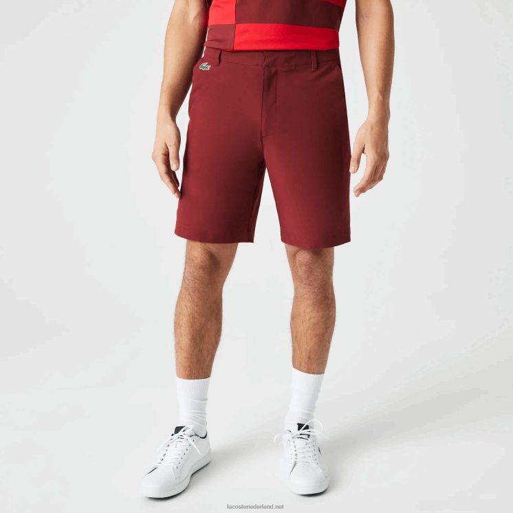 Lacoste sport lichtgewicht stretch golfshort 0828H445 bordeaux zs1 Heren