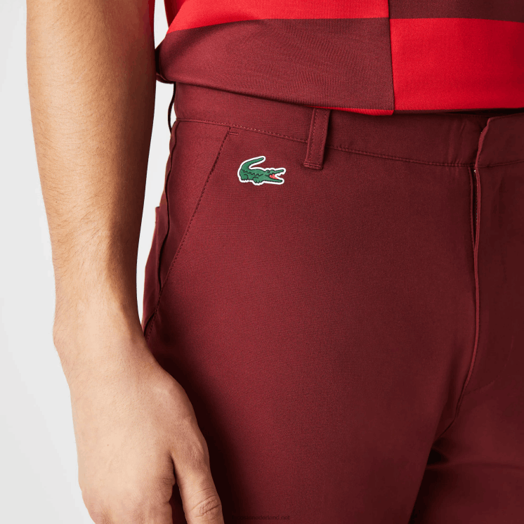 Lacoste sport lichtgewicht stretch golfshort 0828H445 bordeaux zs1 Heren