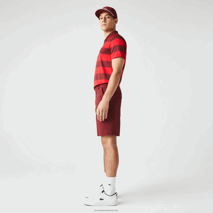 Lacoste sport lichtgewicht stretch golfshort 0828H445 bordeaux zs1 Heren