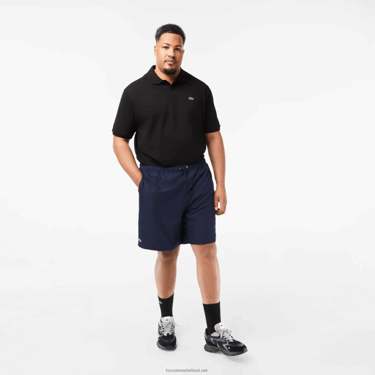 Lacoste sport relaxed fit jersey gevoerde short - grote maten - groot 0828H1447 marineblauw 166 Heren